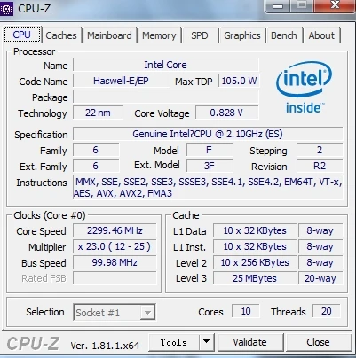 Оригинальный процессор Intel Xeon E5 V3 2650V3 QFSB ES версия 2 10 ГГц 25M 10CORE 105W 2650 телефон V3|intel