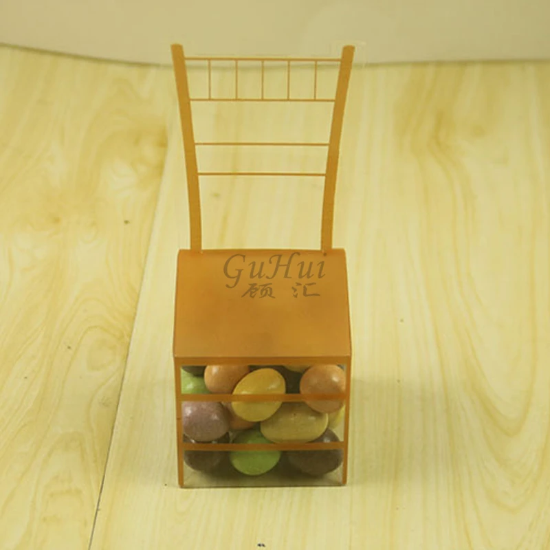 DIY креативный прозрачный ПВХ золотой стул конфетная коробка День рождения