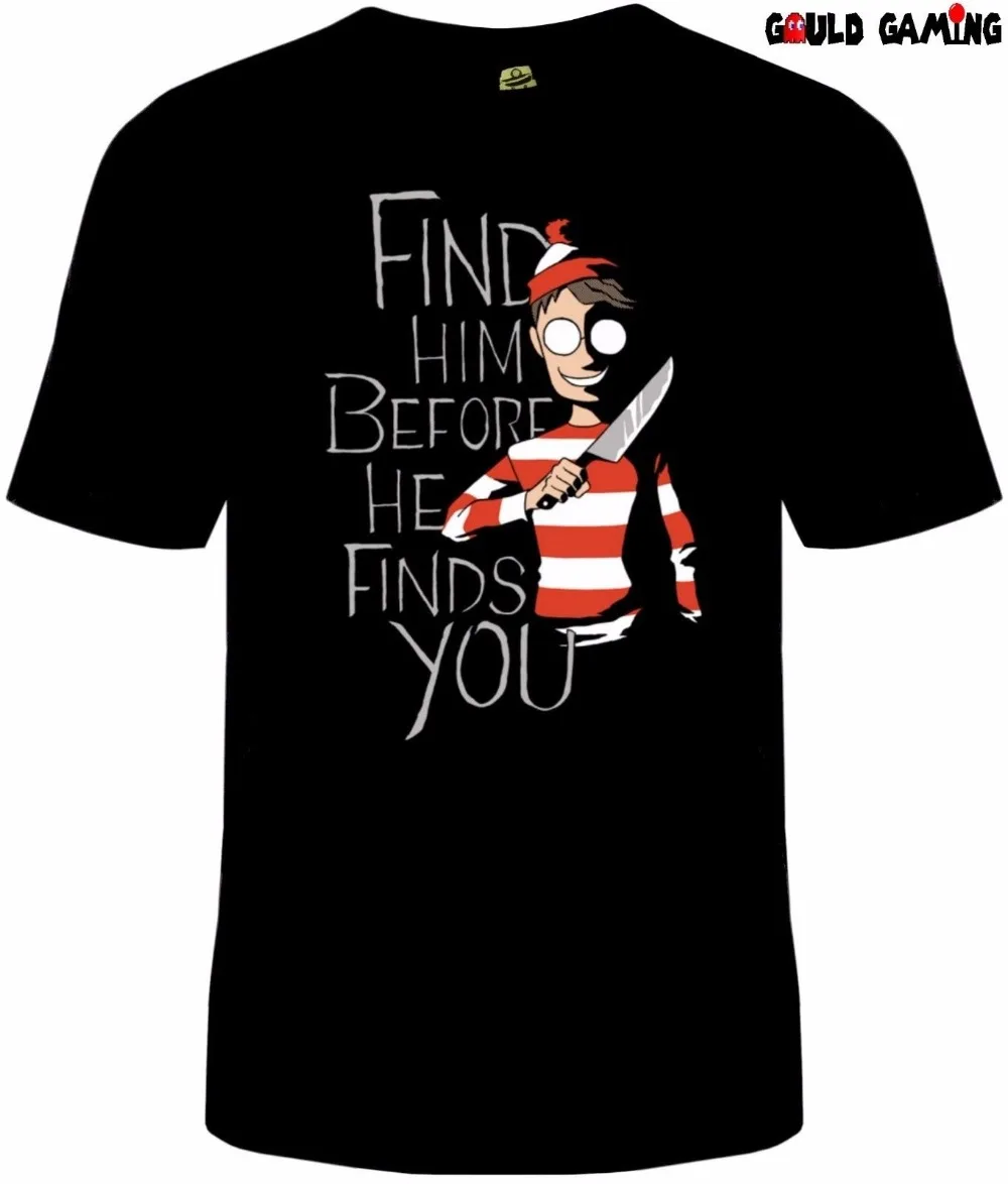 Где Waldo? Футболка унисекс с забавным ужасом для взрослых размеры на Хэллоуин