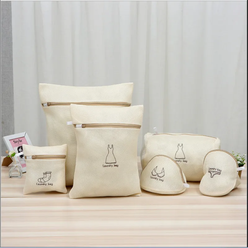 Six Piece Set Стиральный мешок из сетчатой ткани для стиральной машины/Бюстгальтер Носок нижнее белье трусы на молнии мешок для стирки стиральная машина сетка Новинка - Цвет: Six Piece Set