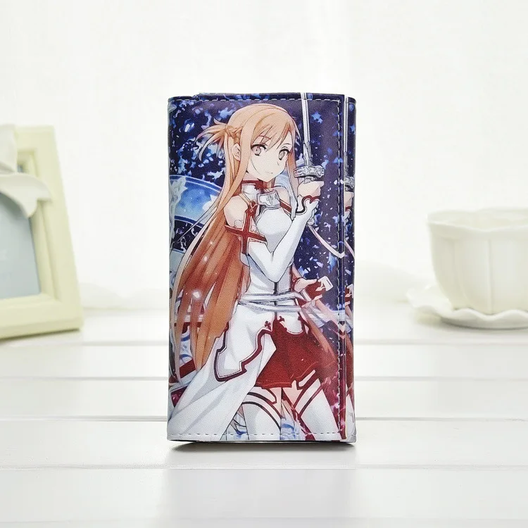 Sword Art Online 1 Кошельки «атака на Титанов» Natsume Yuujinchou Date A Live, кошельки с зажимом, длинный клатч, кошелек из искусственной кожи, сумка для денег - Цвет: Sword Art Online 1