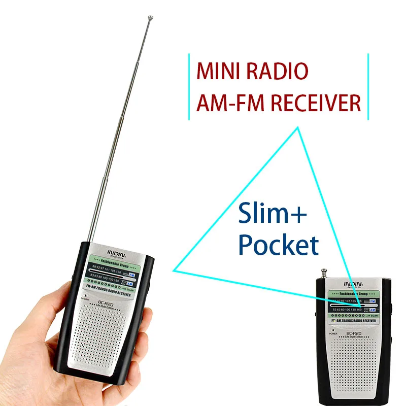 JINSERTA карманный многофункциональный радио стерео радио FM/AM радио приемник мини-динамик с радио Музыкальный плеер BC-R20