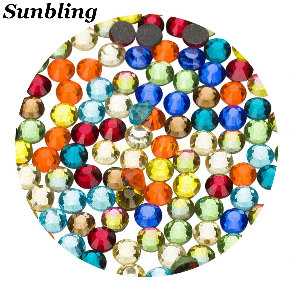 Sunbling Hot Fix Стразы высокого качества DMC яркие SS6 10 16 20 30 5 смешанные размеры железо на кристалле для украшения женской одежды