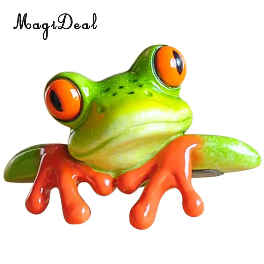 MagiDeal, креативная 3D фигурка лягушки, украшение, статуя для домашнего сада, декор стола, полка, фигурки, подарок