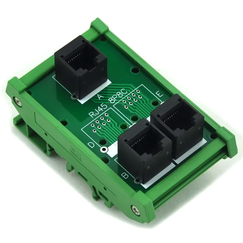 

RJ45 8P8C 3 Jacks Splitter DIN Rail Mounted Interface Module.