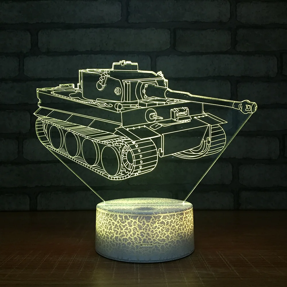 Ночник с 3d рисунком декоративная настольная лампа в виде бака креативная