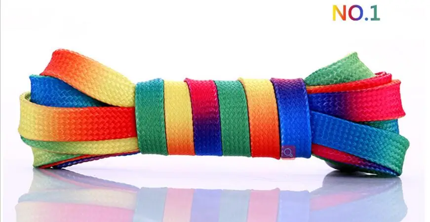 Rainbow 4 шт./2 пары шнурков ярких цветов для кроссовок, обувь на плоской подошве для отдыха, спортивные кружевные красивые шнурки, белые шнурки для обуви - Цвет: Rainbow