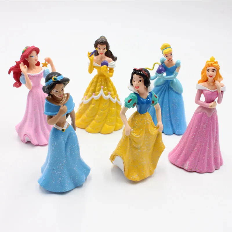 Disney 6 шт./компл. 8 см белоснежка принцесса русалка золушка мультфильм фигурки