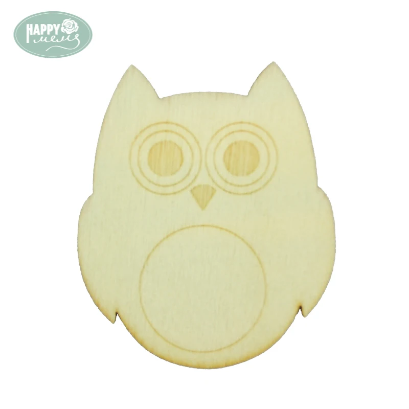 

Happymems Wood Shapes Owl Wall Stickers Embellishments For Scrapbooking Wooden Crafts New Classical Wood Owl DIY Wood Shapes