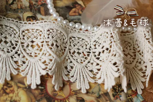 

10 yards Cotton Lace Trim Off White Vintage Lace Trim Crocheted Trim Lace Bridal Wedding