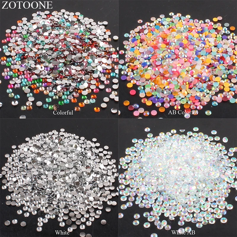 ZOTOONE на возраст от 2 до 6 лет мм 1000 шт. 3D Nail Art Украшение Стразами прозрачные Стразы AB