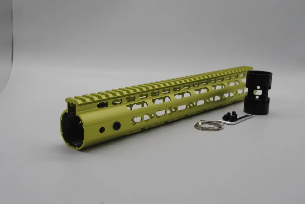 

TriRock 13.5'' Ultralight Free Float Keymod Handguard Rail Mount System fit .223/5.56 Rifle AR-15/M4/M16 Glass Green Anodized