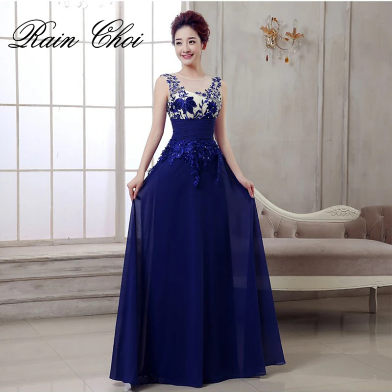 Evening Dresses 2021 O Neck Chiffon Party Gowns Long Formal Prom Dress