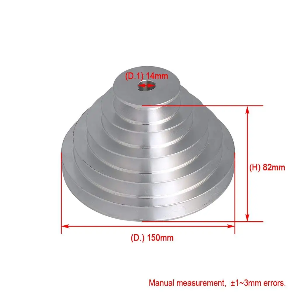 

5 Step A Type V-Belt Pagoda Pulley Belt Outter Dia 54-150mm(Hole Dia 14mm,16mm,18mm,19mm,20mm,22mm,24mm,25mm,28mm)