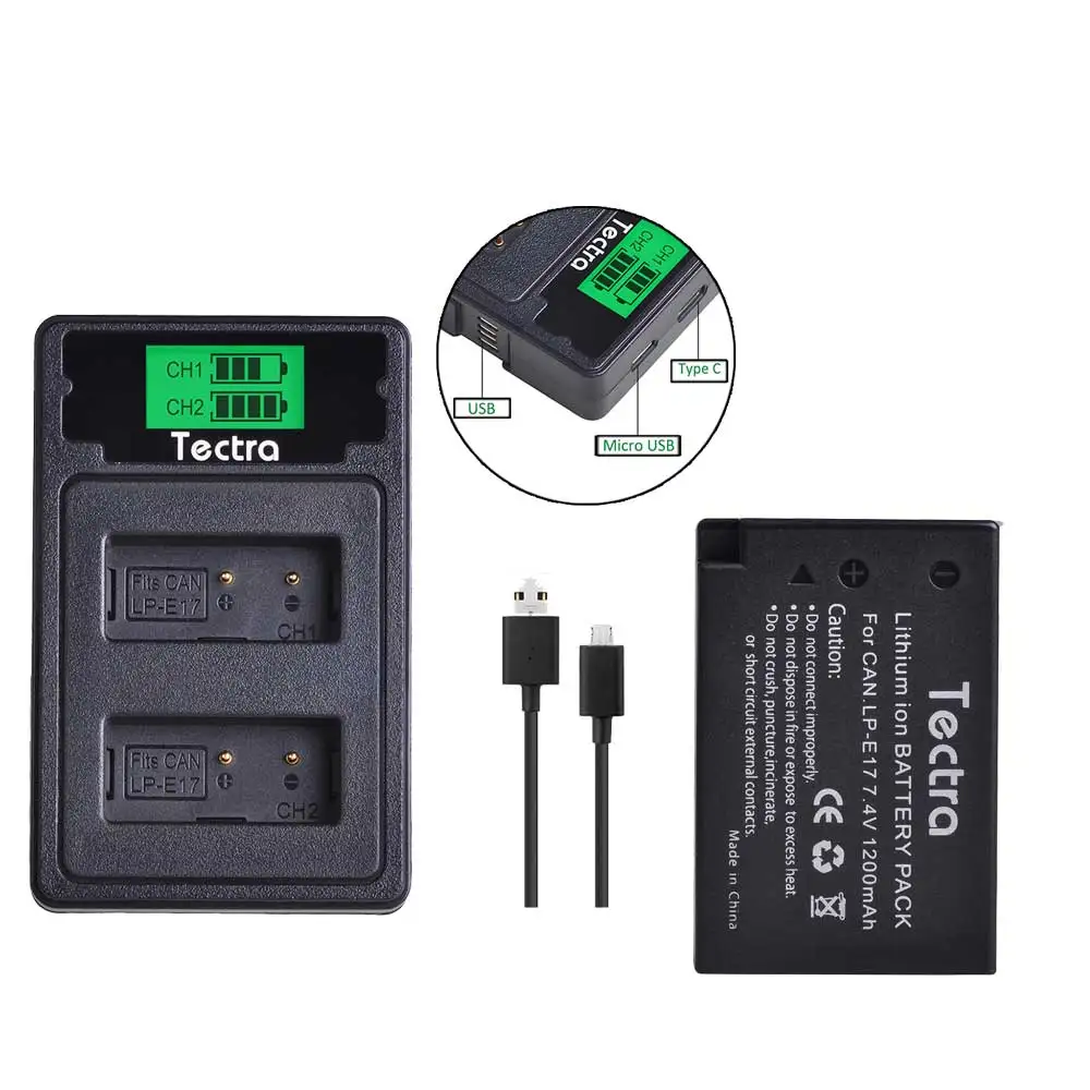 1 battery 1 charger 4 шт. LPE17 LP E17 LP-E17 Батарея+ ЖК-дисплей Тип usb C Зарядное устройство для цифровой однообъективной зеркальной камеры Canon EOS 200D M3 M6 750D 760D T6i T6s 800D 8000D поцелуй X8i камеры - Цвет: 1 battery 1 charger