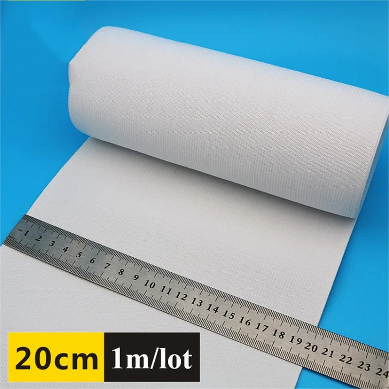 white20cm 1m Meetee 1/2/3 м 50/55/60/70/80/100/150 мм черный резиновые эластичные ленты кружева пояс "сделай сам" для Костюмы аксессуары AP587 - Цвет: white20cm 1m