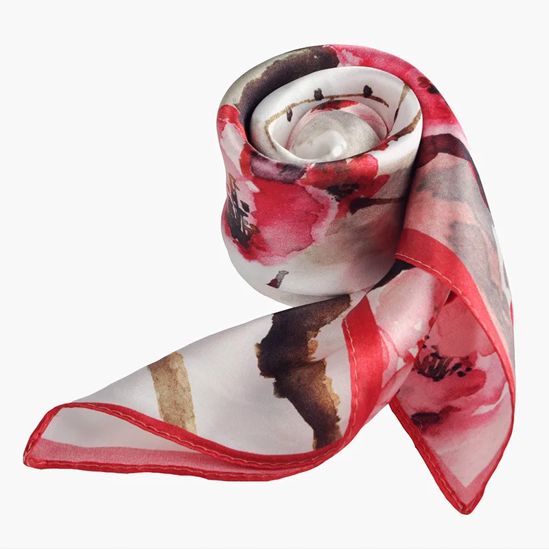 Новый маленький квадратный шелковый атласный шарф с принтом 65X65 см|silk scarf|satin silk