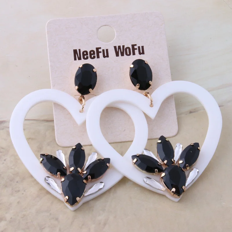 Большие серьги NeeFu WoFu полимерная серьга в форме сердца стеклянные рождественские