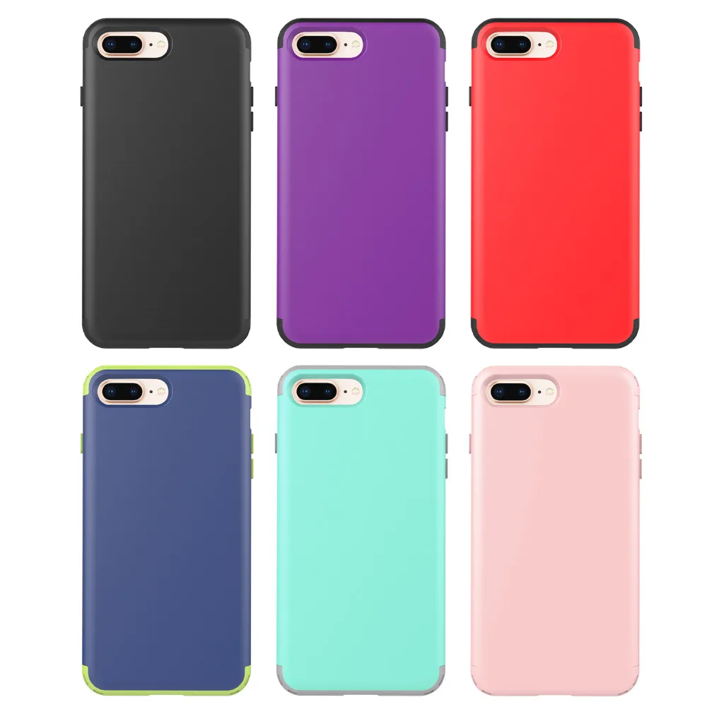 Phone Case For iPhone 8 / Plus Cover 3 Layer in 1 Hard PC Silicone Back 4-Point Rear Guard Protection Shell for 7 |