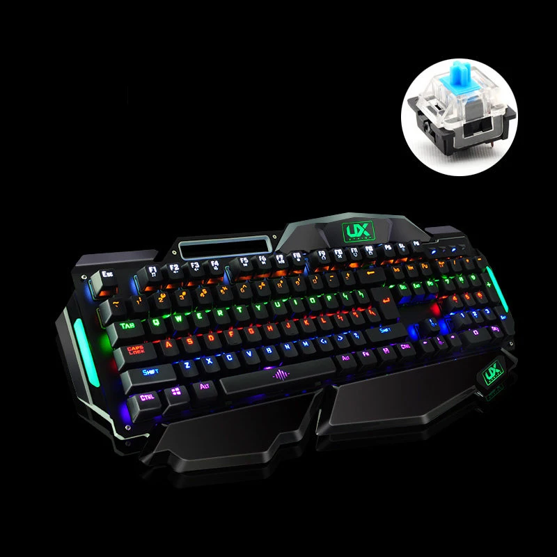 K915 Механическая игровая клавиатура 10 Подсветка режимы синий переключатель для