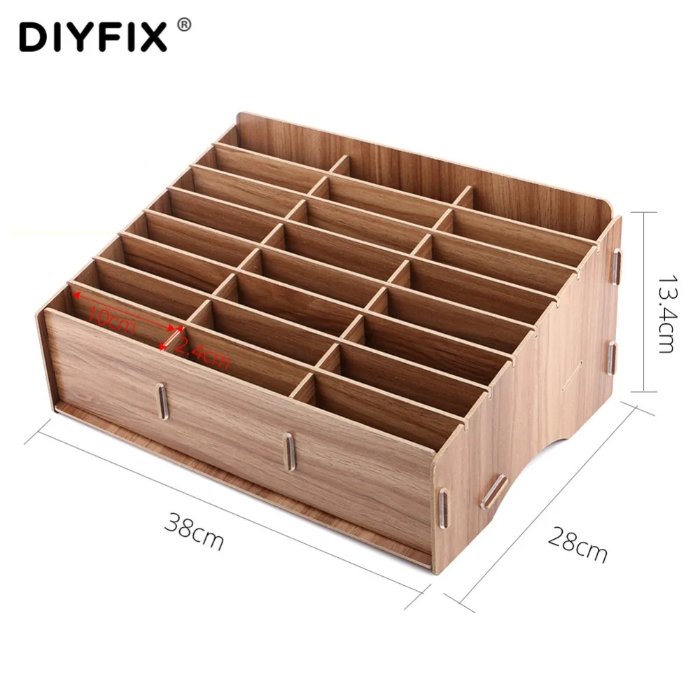 diyfix mobile phone repair tools box wooden storage box cellphone motherboard lcd screen storage box ferramentas accessories free global shipping