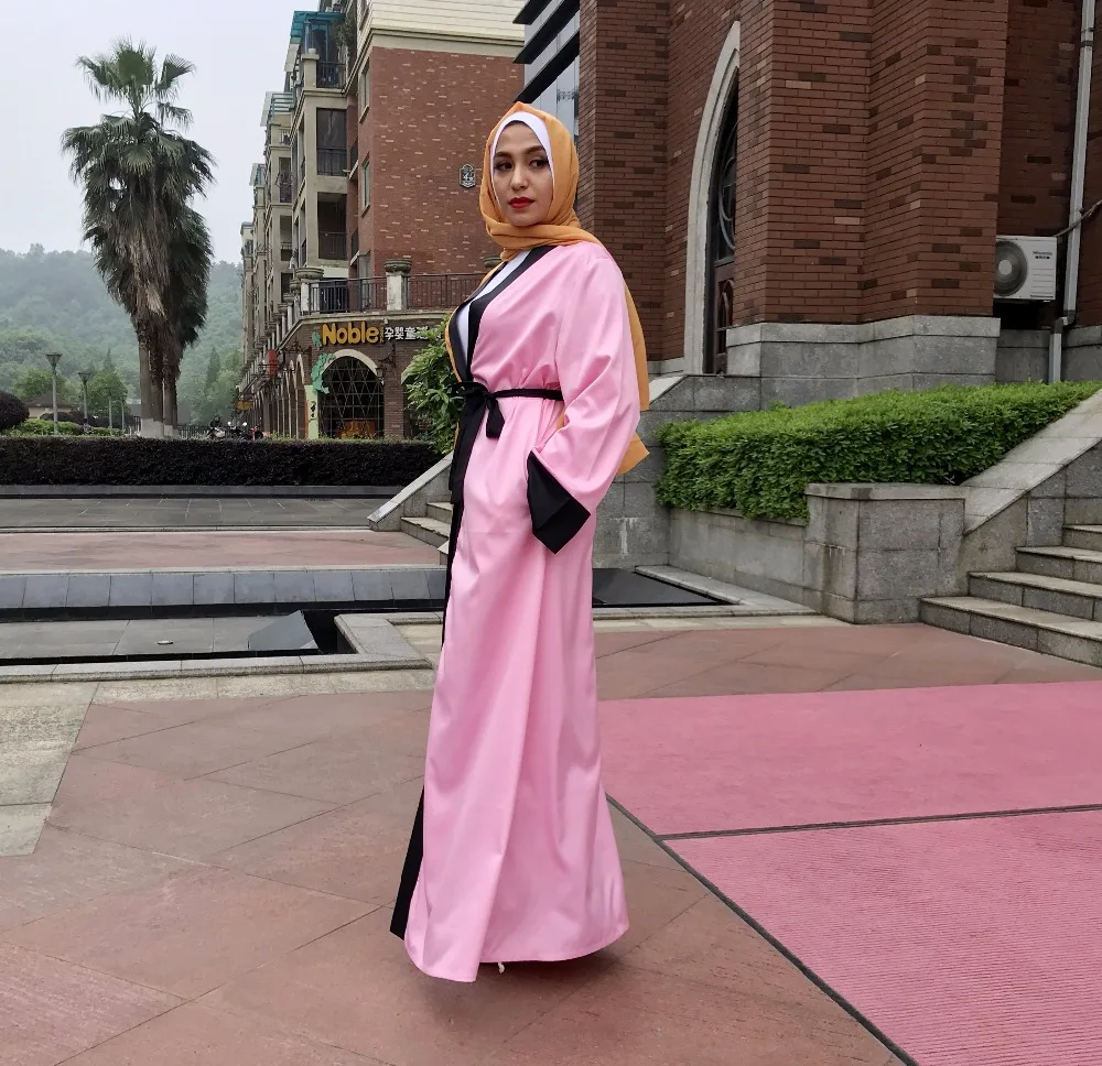Повседневное мусульманское простое длинное платье Abaya хит цвет Лоскутная Туника