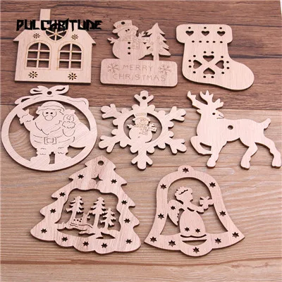 mix 10pcs Pulchrode 10 шт 50-100 мм 15 стильные рождественские деревянные украшения Подвески для украшения дома деревянные Ломтики DIY Carft Arts - Окраска металла: mix 10pcs