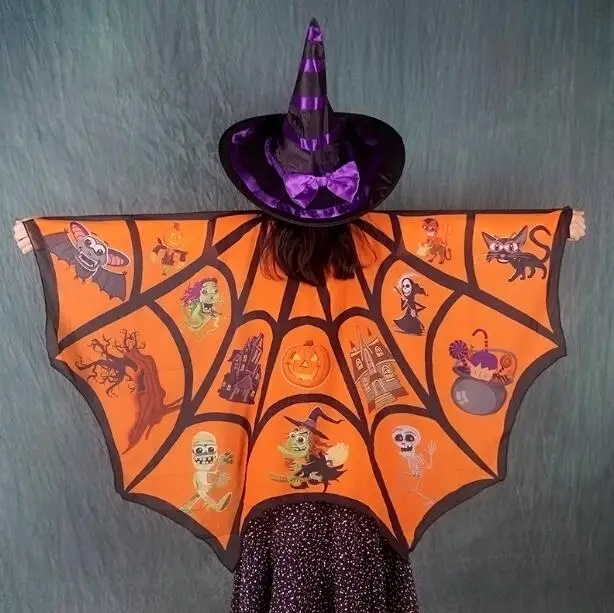 2019 Карнавальный плащ с шляпой для взрослых и детей мальчиков волшебников и девочек-ведьм для косплея на Хэллоуине вечеринок, сценических выступлений и одежда с крыльями бабочки.