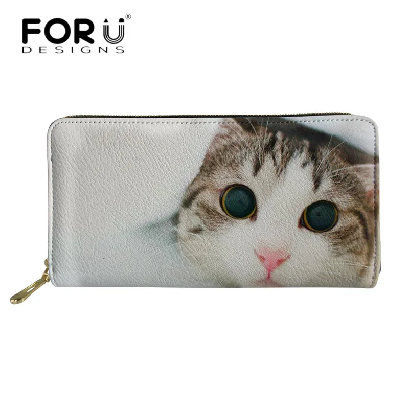 FORUDESIGNS брендовый телефон милый 3D кошелек с рисунком животного длинный кожаный