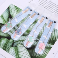flower fan shape pendant bookmark cute kawaii book mark tag paper clip child student office school supplies korean stationery