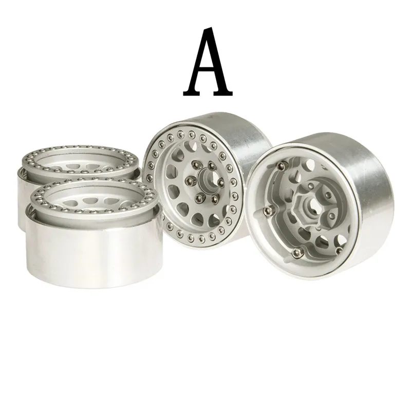 1 шт. 1,9 Beadlock колеса красный и черный и серебристый для 1/10 RC Гусеничный осевой Traxxas TRX4 SCX10 SCX10 II 90046