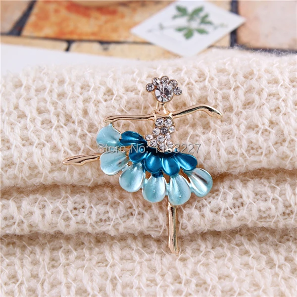 Эмалированная брошь в виде Танцующей Балерины | Украшения и аксессуары