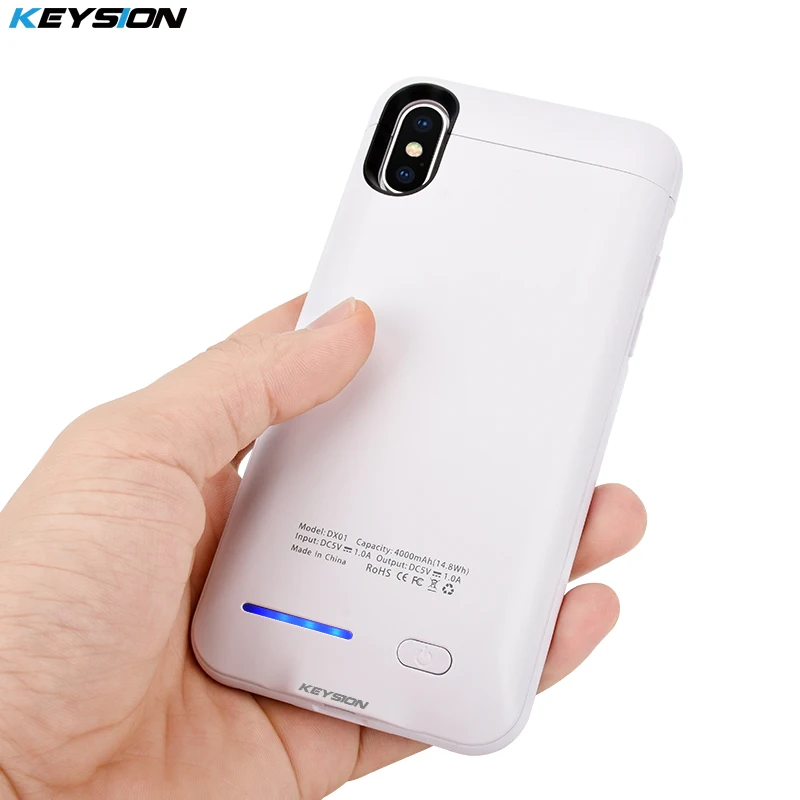 Портативный зарядный чехол KEYSION для iphone X внешний аккумулятор 4000 мАч зарядного