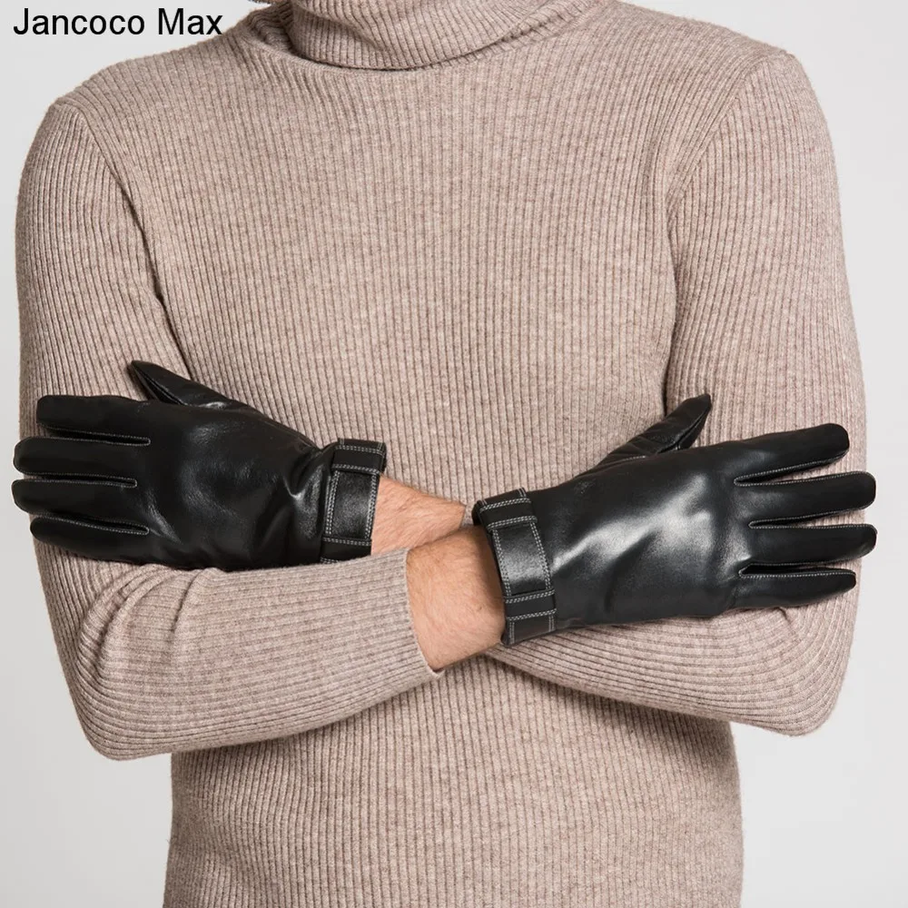 Jancoco Max мужские перчатки из натуральной кожи с сенсорным экраном зимние перчатки из натуральной овчины для активного отдыха, спортивная теплая мягкие митенки S2059