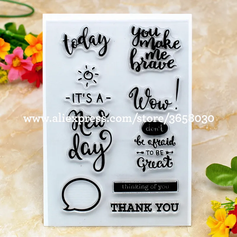 WOW today THANK YOU Scrapbook DIY photo cards rubber stamp clear transparent 10x15cm 8052685 | Дом и сад