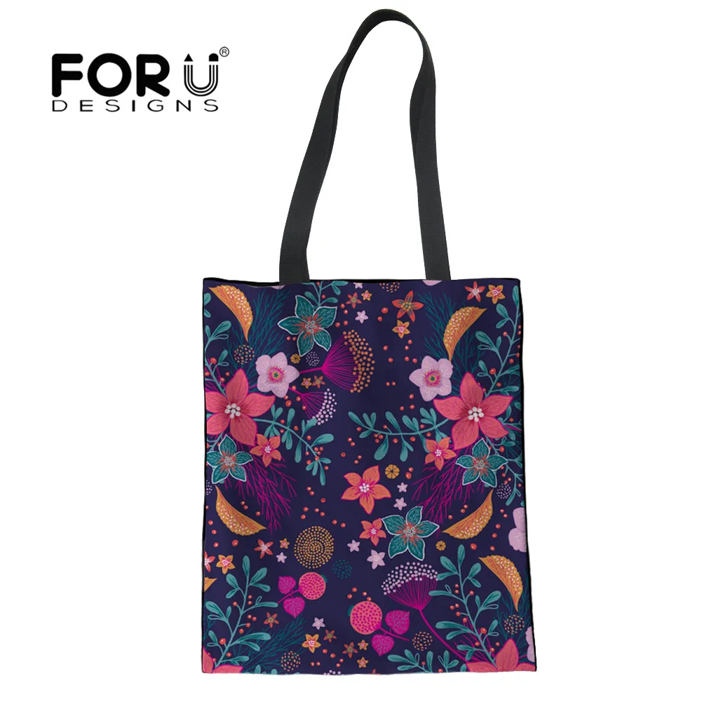 

FORUDESIGNS Winter Flowers Womens Bags Handbags Casual Shoulder Bags Folding Travel Storage Bag Large Capacity Sac main femme