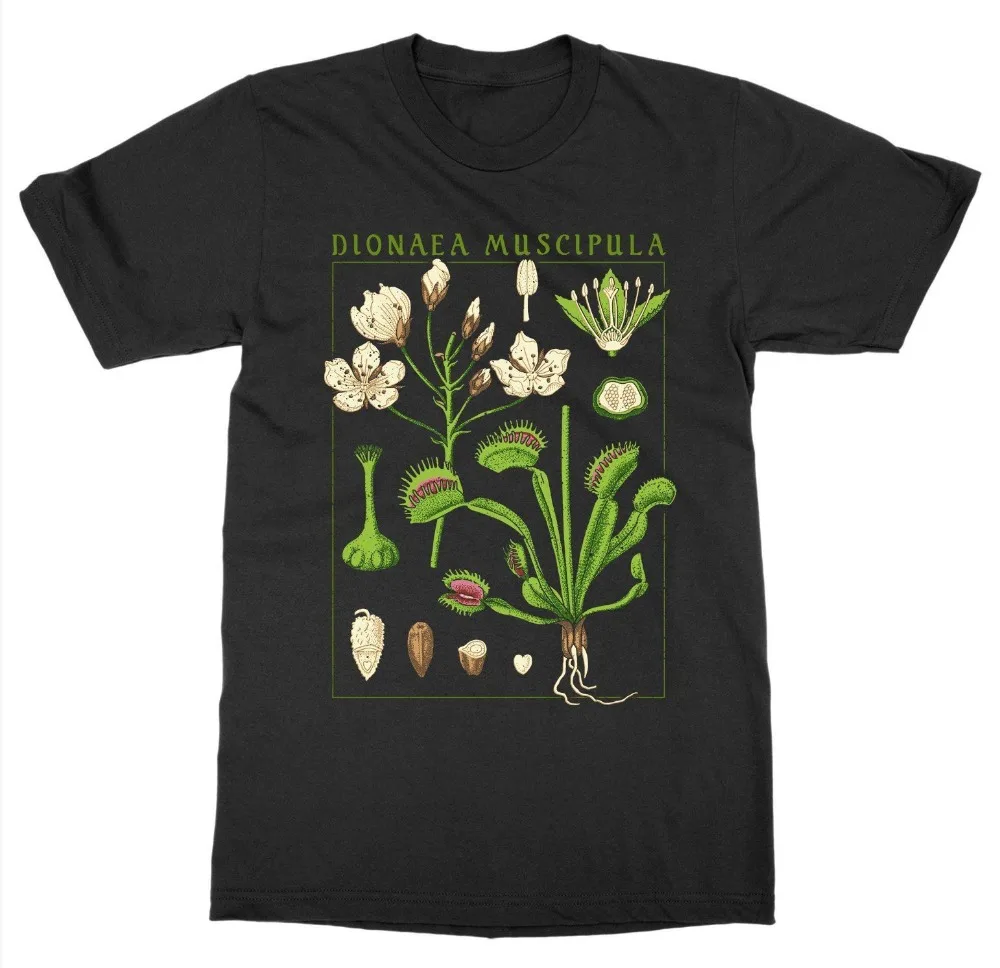 Wenus pułapka na muchy T-Shirt botaniczna roślina ogrodowa drukuj botanika Bloom kwiatem owocowym 2019 nowe koszulki mężczyźni odzież wysokiej jakości koszule