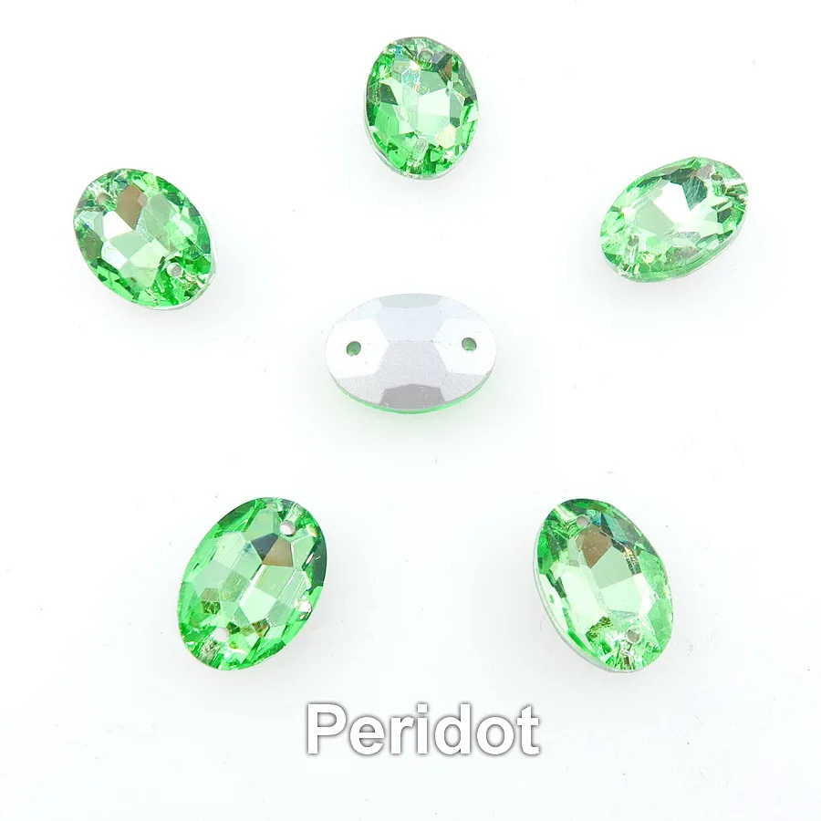 A11 Peridot Овальная форма, с двумя отверстиями, с заостренным задним стеклом, кристаллы, стразы, бусины, пришитые на свадебное платье, обувь, сумки, аксессуары, украшения - Цвет: A11 Peridot