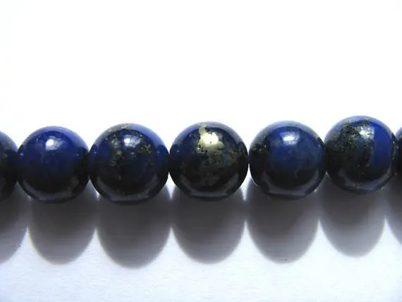 

AA grade 4 6 8 10 12mm 16inch genuine lapis lazuli gemstone round ball blue gold jewelry bead