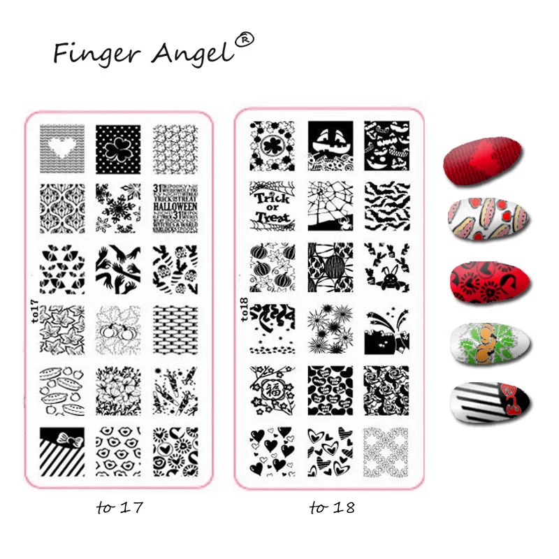 Finger Angel 1 шт. 6*12 пластины для штамповки ногтей штамповочная пластина с сердечками