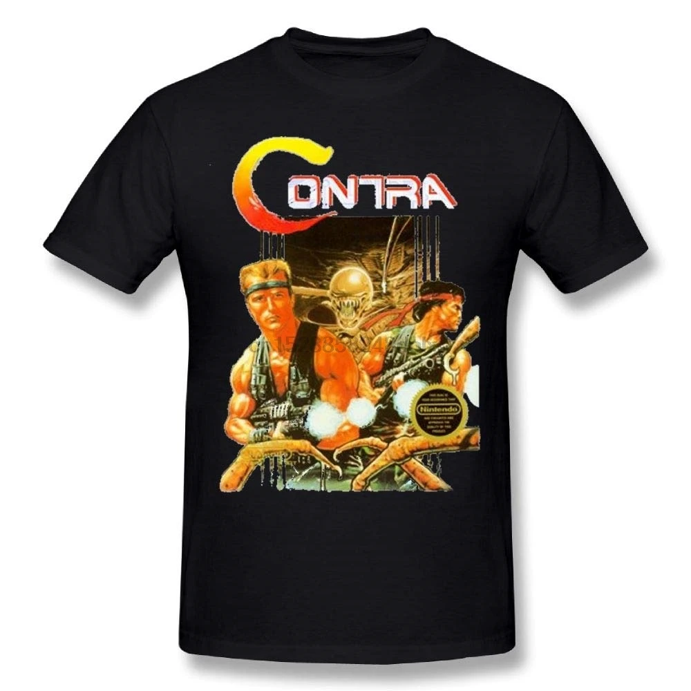 Мужская Contra Ретро NES Box Art видеоигра взрослый сатир Смешные крутые короткие