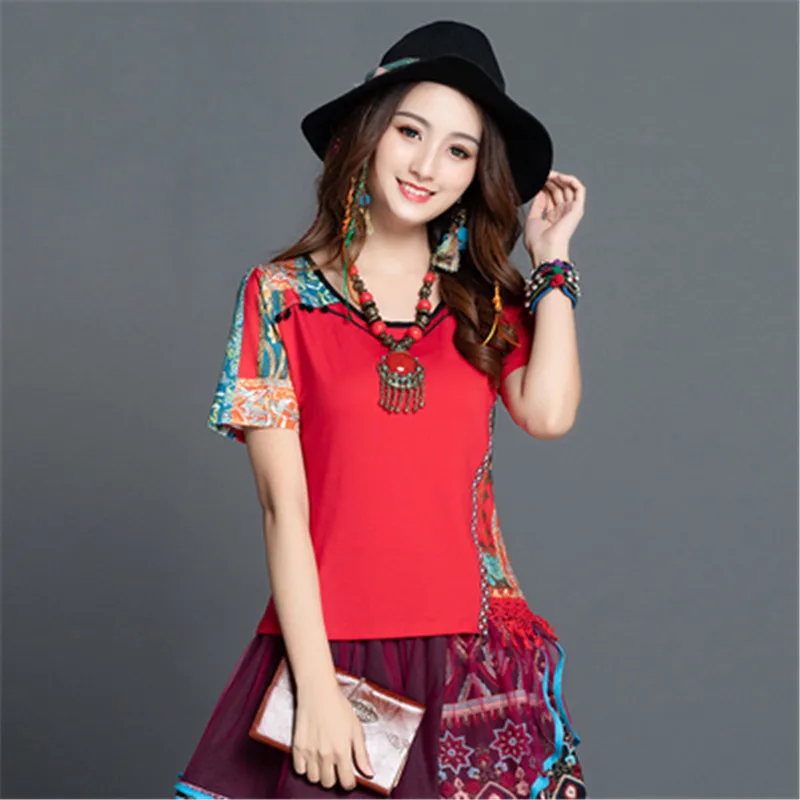 Элегантная женская одежда размера плюс Новинка в винтажном стиле Футболка с