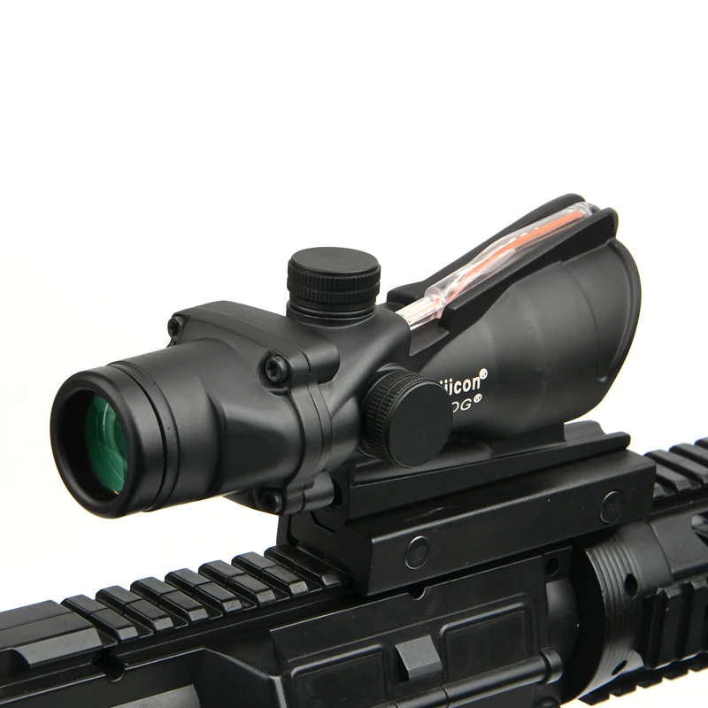 Trijicon ACOG 4X32 прицел Сфера Настоящее красный источник волокна красный прицел для винтовки с подсветкой w/RMR микро красная точка