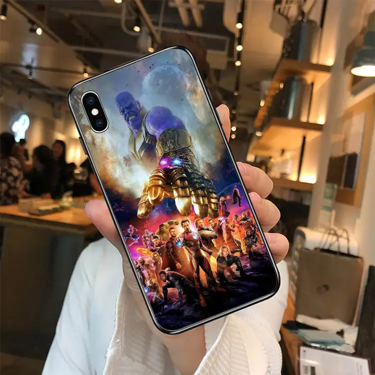 TPU Marvel DC Comics железные человеческие Мстители Endgame Thanos Мягкий ТПУ чехол для iPhone X SE 5 5S 6 6 S Plus 7 8 Plus XR XS MAX - Цвет: TPU