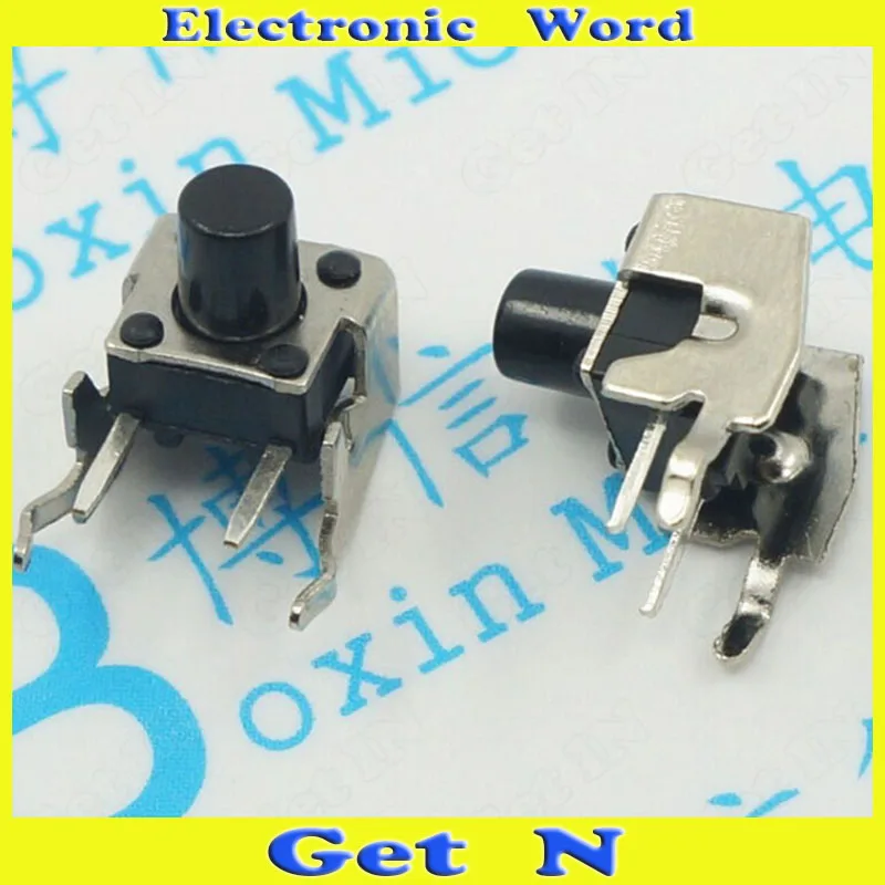 1000pcs 6*6*7mm Side Pin Tact Switch with Bracket 2-Pin Tactile Push Button |