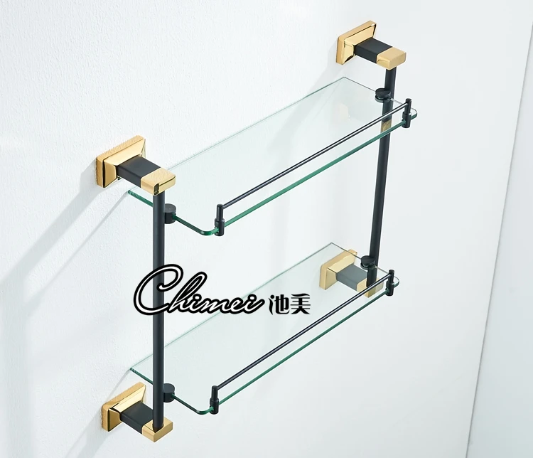 Новый золотой Европейский стиль стойка аксессуары для ванной комнаты двойной