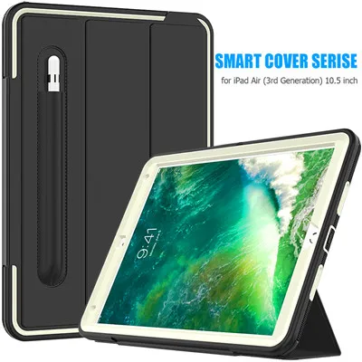 Серый Для iPad Air 3 10,5 чехол Funda модель A2152 карандаш держатель для iPad Pro 10,5 дюймов сверхмощный противоударный полный защитный чехол - Цвет: Серый