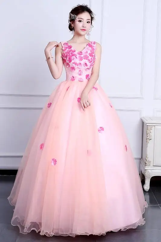 Бальное платье с цветочной аппликацией пышные платья 15 милое 16 Пышное для