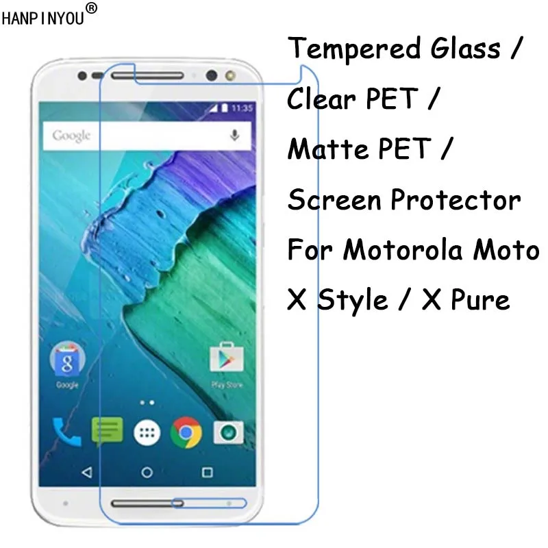 Закаленное стекло/прозрачная ПЭТ/матовая ПЭТ защитная пленка для Motorola Moto X Style XT1570