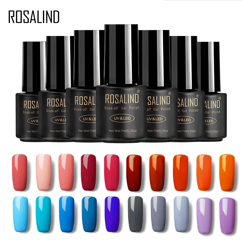 ROSALIND Gel Varnish Nail Polish for Nails Extension 7ML Fresh Color Permanent Soak-off UV Manicure Art Hybrid | Красота и здоровье